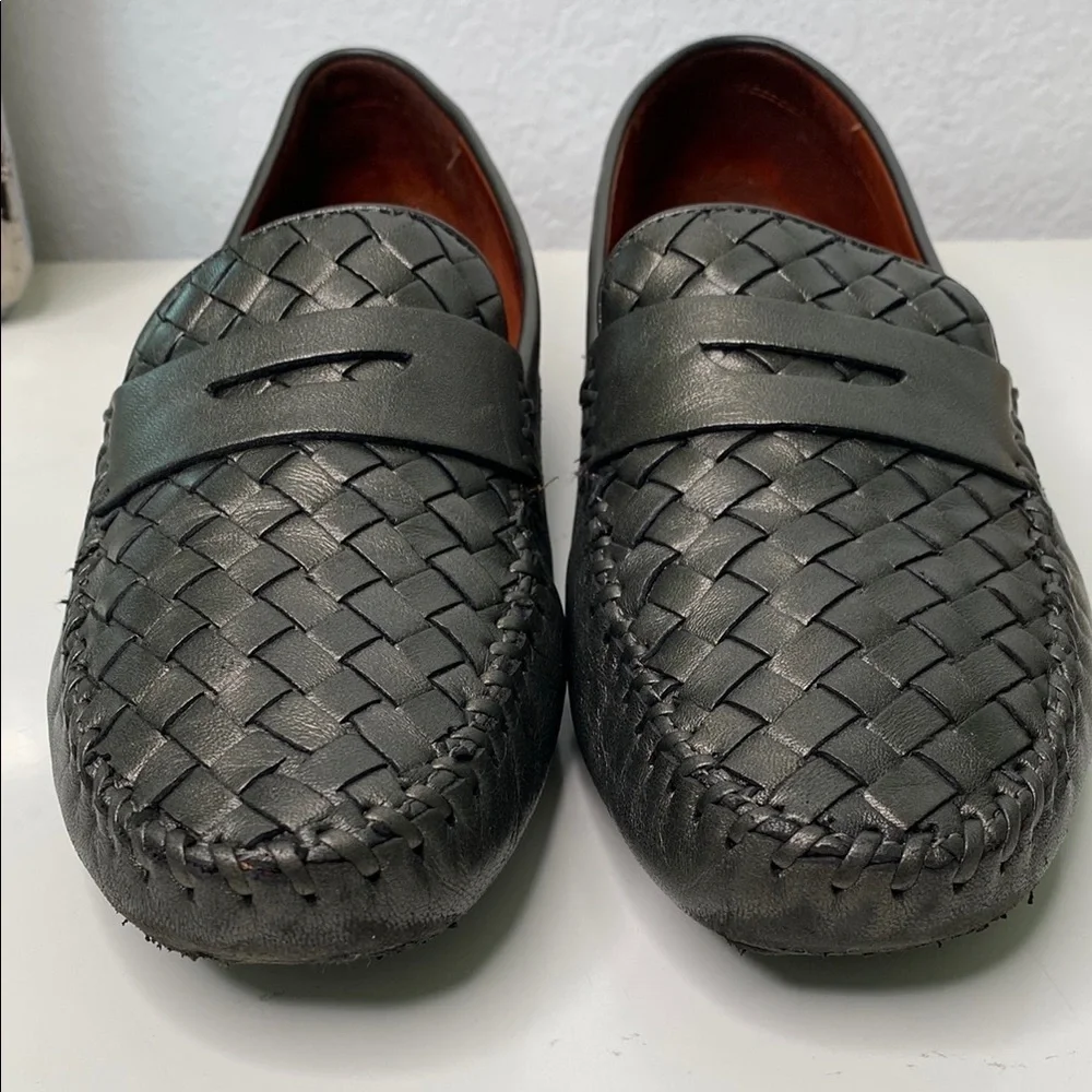 Robert Zur Petra Woven Leather Penny Loafer Driving Shoe Moccasin Size 11 Pewter